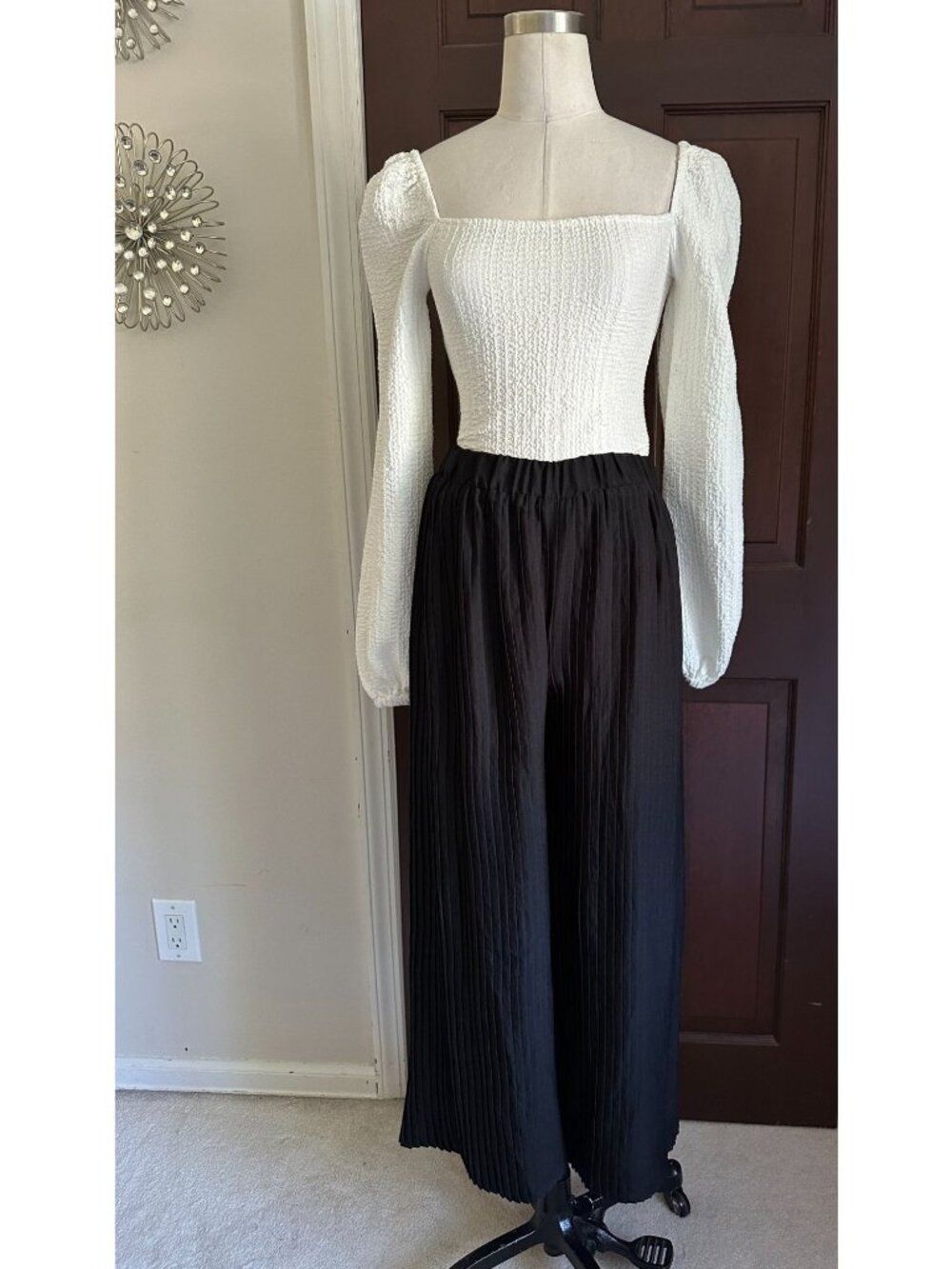 2 mix and match pieces NWT Express pleated pants and White blouse
